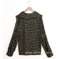 Ladies high quality woven printed blouse